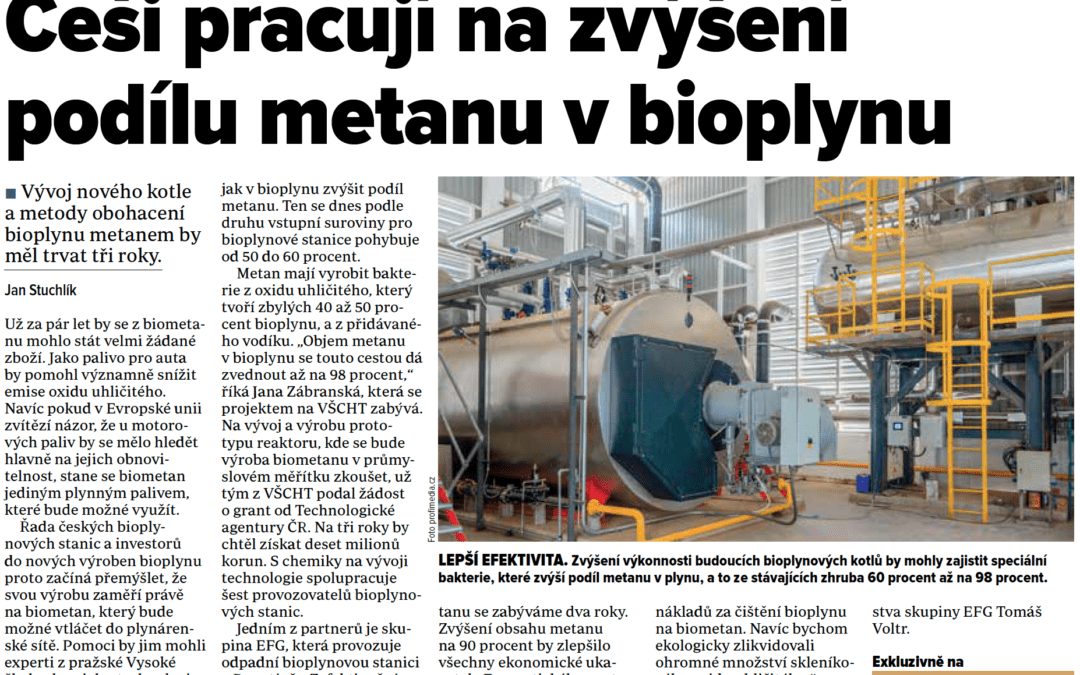 Pracujeme na zvýšení podílu metanu v bioplynu
