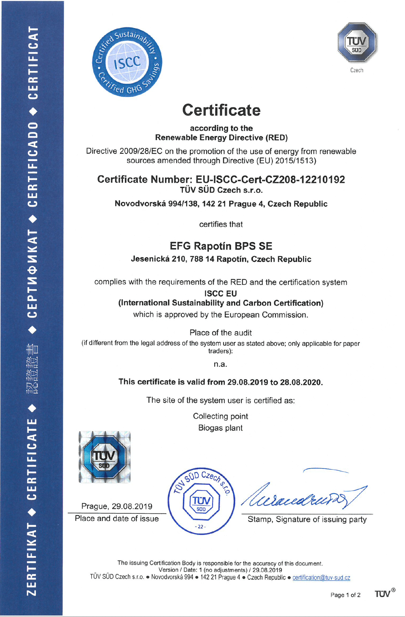 iscc certifikace